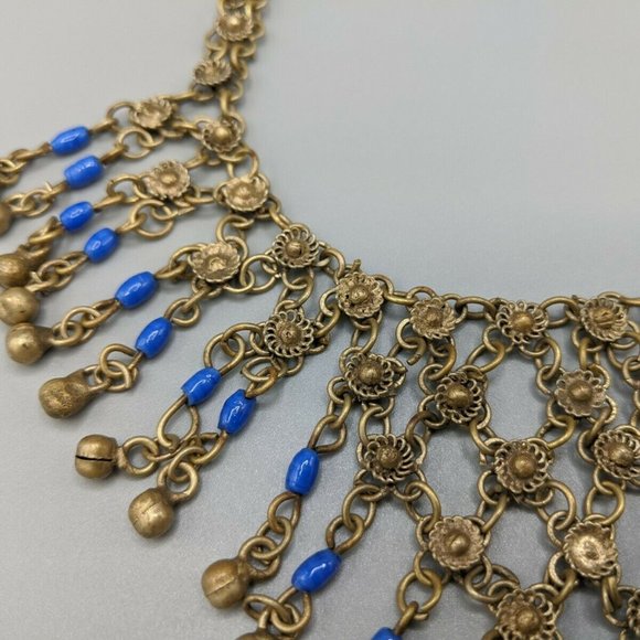 Vintage Cannetille Etruscan Revival Bib Necklace - Picture 6 of 11